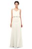 ColsBM Sasha Whisper White Bridesmaid Dresses Column Simple Floor Length Sleeveless Zip up V-neck