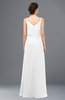 ColsBM Sasha White Bridesmaid Dresses Column Simple Floor Length Sleeveless Zip up V-neck