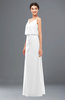 ColsBM Sasha White Bridesmaid Dresses Column Simple Floor Length Sleeveless Zip up V-neck