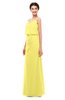 ColsBM Sasha Yellow Iris Bridesmaid Dresses Column Simple Floor Length Sleeveless Zip up V-neck