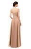 ColsBM Lilith Almost Apricot Bridesmaid Dresses Off The Shoulder Pleated Short Sleeve Romantic Zip up A-line
