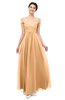 ColsBM Lilith Apricot Bridesmaid Dresses Off The Shoulder Pleated Short Sleeve Romantic Zip up A-line