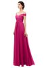 ColsBM Lilith Beetroot Purple Bridesmaid Dresses Off The Shoulder Pleated Short Sleeve Romantic Zip up A-line