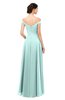 ColsBM Lilith Blue Glass Bridesmaid Dresses Off The Shoulder Pleated Short Sleeve Romantic Zip up A-line