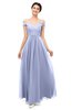 ColsBM Lilith Blue Heron Bridesmaid Dresses Off The Shoulder Pleated Short Sleeve Romantic Zip up A-line