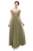 ColsBM Lilith Boa Bridesmaid Dresses Off The Shoulder Pleated Short Sleeve Romantic Zip up A-line