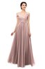 ColsBM Lilith Bridal Rose Bridesmaid Dresses Off The Shoulder Pleated Short Sleeve Romantic Zip up A-line