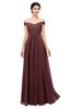 ColsBM Lilith Burgundy Bridesmaid Dresses Off The Shoulder Pleated Short Sleeve Romantic Zip up A-line