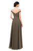 ColsBM Lilith Carafe Brown Bridesmaid Dresses Off The Shoulder Pleated Short Sleeve Romantic Zip up A-line