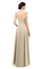 ColsBM Lilith Champagne Bridesmaid Dresses Off The Shoulder Pleated Short Sleeve Romantic Zip up A-line