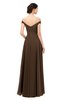 ColsBM Lilith Chocolate Brown Bridesmaid Dresses Off The Shoulder Pleated Short Sleeve Romantic Zip up A-line