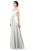 ColsBM Lilith Cloud White Bridesmaid Dresses Off The Shoulder Pleated Short Sleeve Romantic Zip up A-line