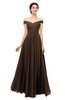 ColsBM Lilith Copper Bridesmaid Dresses Off The Shoulder Pleated Short Sleeve Romantic Zip up A-line
