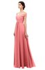 ColsBM Lilith Coral Bridesmaid Dresses Off The Shoulder Pleated Short Sleeve Romantic Zip up A-line