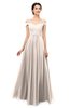 ColsBM Lilith Cream Pink Bridesmaid Dresses Off The Shoulder Pleated Short Sleeve Romantic Zip up A-line