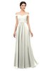 ColsBM Lilith Cream Bridesmaid Dresses Off The Shoulder Pleated Short Sleeve Romantic Zip up A-line