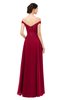 ColsBM Lilith Dark Red Bridesmaid Dresses Off The Shoulder Pleated Short Sleeve Romantic Zip up A-line
