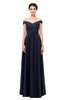 ColsBM Lilith Dark Sapphire Bridesmaid Dresses Off The Shoulder Pleated Short Sleeve Romantic Zip up A-line