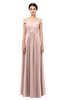 ColsBM Lilith Dusty Rose Bridesmaid Dresses Off The Shoulder Pleated Short Sleeve Romantic Zip up A-line