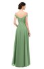 ColsBM Lilith Fair Green Bridesmaid Dresses Off The Shoulder Pleated Short Sleeve Romantic Zip up A-line