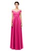 ColsBM Lilith Fandango Pink Bridesmaid Dresses Off The Shoulder Pleated Short Sleeve Romantic Zip up A-line