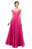 ColsBM Lilith Fandango Pink Bridesmaid Dresses Off The Shoulder Pleated Short Sleeve Romantic Zip up A-line