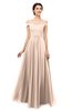 ColsBM Lilith Fresh Salmon Bridesmaid Dresses Off The Shoulder Pleated Short Sleeve Romantic Zip up A-line