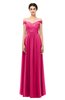 ColsBM Lilith Fuschia Bridesmaid Dresses Off The Shoulder Pleated Short Sleeve Romantic Zip up A-line