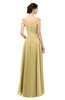 ColsBM Lilith Gold Bridesmaid Dresses Off The Shoulder Pleated Short Sleeve Romantic Zip up A-line