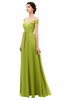 ColsBM Lilith Green Oasis Bridesmaid Dresses Off The Shoulder Pleated Short Sleeve Romantic Zip up A-line