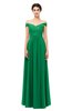 ColsBM Lilith Green Bridesmaid Dresses Off The Shoulder Pleated Short Sleeve Romantic Zip up A-line