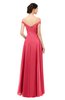 ColsBM Lilith Guava Bridesmaid Dresses Off The Shoulder Pleated Short Sleeve Romantic Zip up A-line