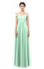 ColsBM Lilith Honeydew Bridesmaid Dresses Off The Shoulder Pleated Short Sleeve Romantic Zip up A-line
