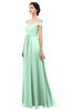 ColsBM Lilith Honeydew Bridesmaid Dresses Off The Shoulder Pleated Short Sleeve Romantic Zip up A-line