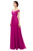 ColsBM Lilith Hot Pink Bridesmaid Dresses Off The Shoulder Pleated Short Sleeve Romantic Zip up A-line