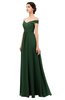 ColsBM Lilith Hunter Green Bridesmaid Dresses Off The Shoulder Pleated Short Sleeve Romantic Zip up A-line