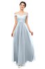 ColsBM Lilith Illusion Blue Bridesmaid Dresses Off The Shoulder Pleated Short Sleeve Romantic Zip up A-line
