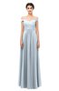 ColsBM Lilith Illusion Blue Bridesmaid Dresses Off The Shoulder Pleated Short Sleeve Romantic Zip up A-line