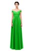 ColsBM Lilith Jasmine Green Bridesmaid Dresses Off The Shoulder Pleated Short Sleeve Romantic Zip up A-line