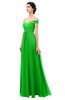 ColsBM Lilith Jasmine Green Bridesmaid Dresses Off The Shoulder Pleated Short Sleeve Romantic Zip up A-line