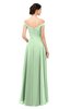 ColsBM Lilith Light Green Bridesmaid Dresses Off The Shoulder Pleated Short Sleeve Romantic Zip up A-line