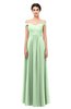 ColsBM Lilith Light Green Bridesmaid Dresses Off The Shoulder Pleated Short Sleeve Romantic Zip up A-line