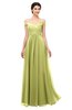ColsBM Lilith Linden Green Bridesmaid Dresses Off The Shoulder Pleated Short Sleeve Romantic Zip up A-line