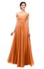 ColsBM Lilith Mango Bridesmaid Dresses Off The Shoulder Pleated Short Sleeve Romantic Zip up A-line
