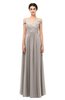 ColsBM Lilith Mushroom Bridesmaid Dresses Off The Shoulder Pleated Short Sleeve Romantic Zip up A-line