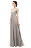 ColsBM Lilith Mushroom Bridesmaid Dresses Off The Shoulder Pleated Short Sleeve Romantic Zip up A-line