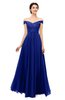 ColsBM Lilith Nautical Blue Bridesmaid Dresses Off The Shoulder Pleated Short Sleeve Romantic Zip up A-line