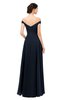 ColsBM Lilith Navy Blue Bridesmaid Dresses Off The Shoulder Pleated Short Sleeve Romantic Zip up A-line