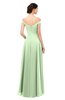 ColsBM Lilith Pale Green Bridesmaid Dresses Off The Shoulder Pleated Short Sleeve Romantic Zip up A-line