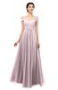 ColsBM Lilith Pale Lilac Bridesmaid Dresses Off The Shoulder Pleated Short Sleeve Romantic Zip up A-line
